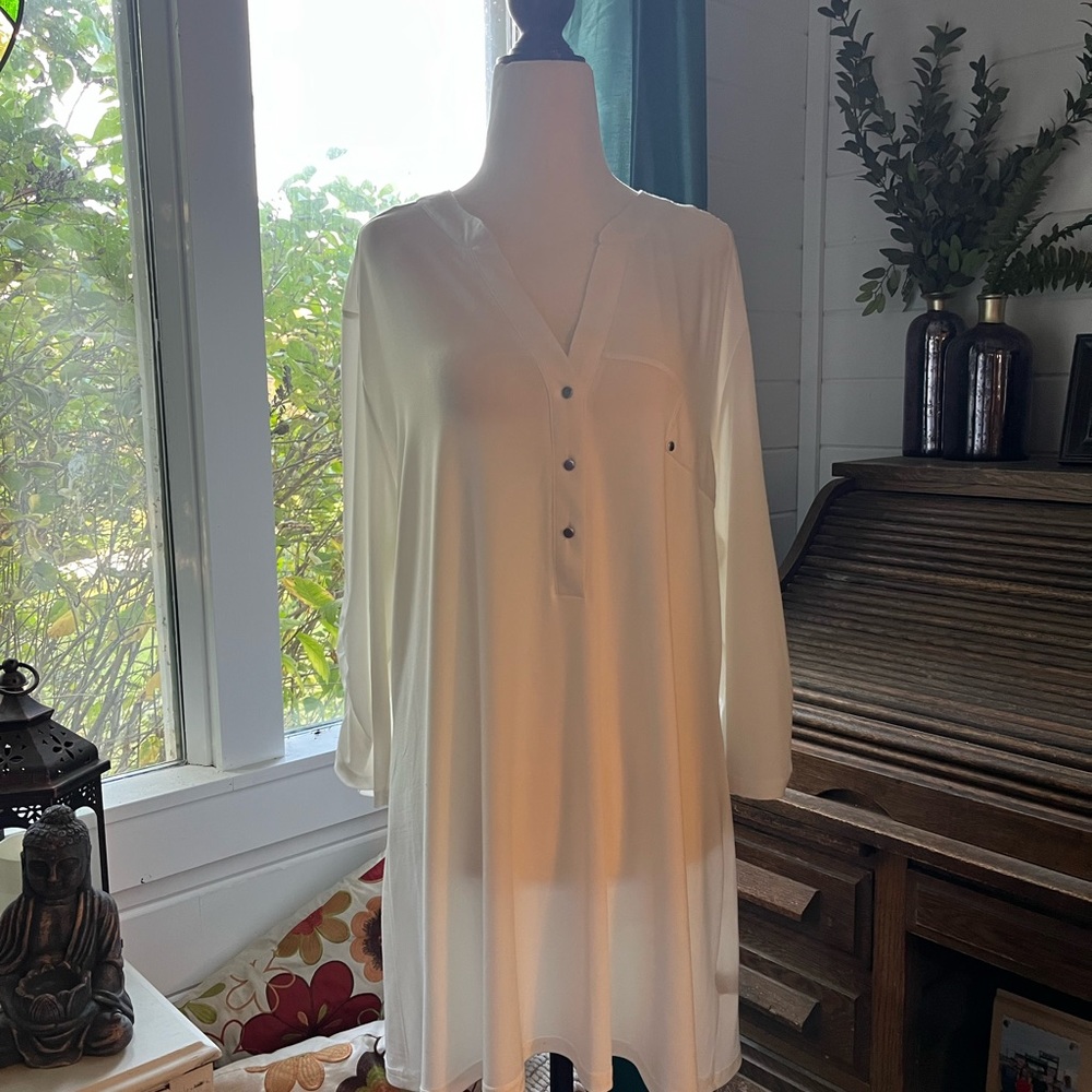 GEORGE Tunic Blouse Size XXL, Ivory, with 3/4 length sleeve, like new